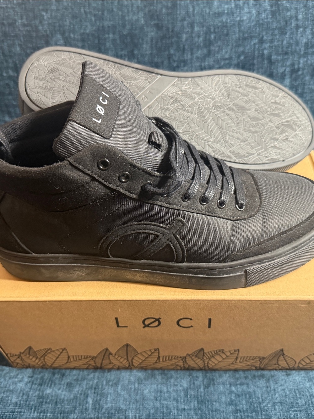 Men's Black Mid-Top Canvas Sneakers